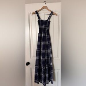 Hill House Navy Plaid Maxi Dress